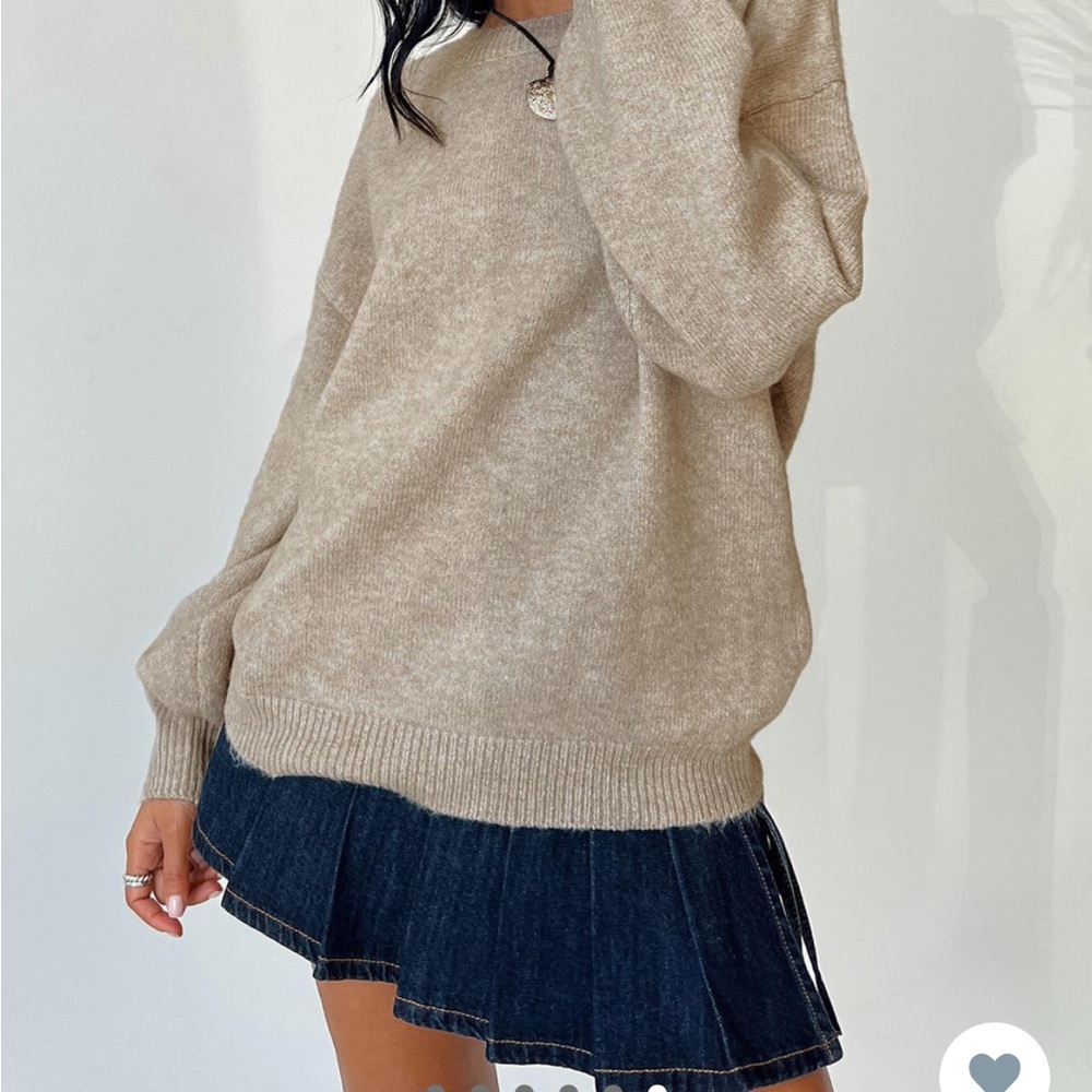 Princess Polly Tan Crew Neck Sweater
